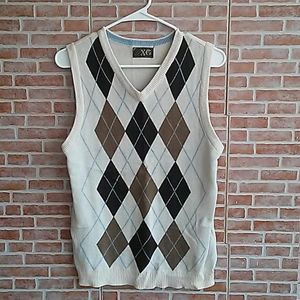 Tan vest with shades of Brown, chocolate, and baby